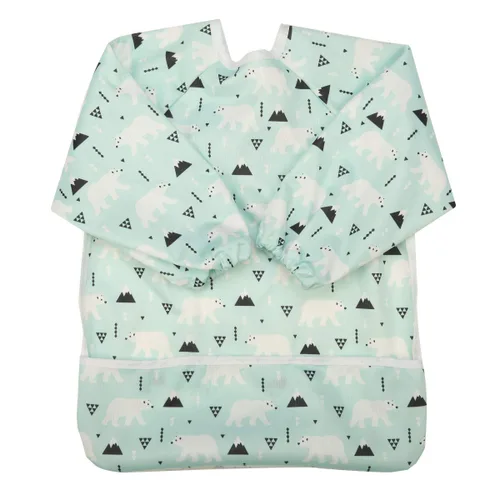 Miniatura 24 de Babero de bebé manga camisa con bolsillo 1-3 años pintura para niñas (Flamingo Cactus)