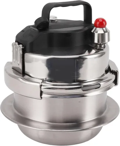 Olla a presión de acero inoxidable 0.8L Estofado de alta presión de cocción rápida para inducción de gas Adecuado para cocina al aire libre Uso