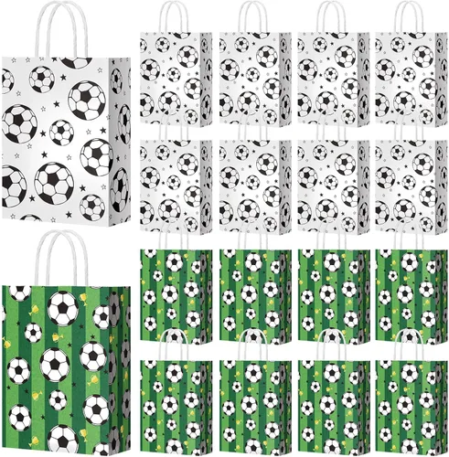 Miniatura 7 de Fainne 30 bolsas de regalo de fútbol americano con asas de 8.3 x 5.9 x 3.1 pulgadas, bolsa de golosinas de fútbol para aperitivos, dulces, regalos