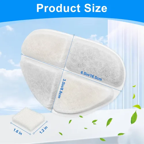 Miniatura 6 de Paquete de 12 filtros y 12 esponjas de bomba de agua para perros, compatible con fuente de perro FEELNEEDY de 7L/1.8 galones (FN-W05), 12+12 filtros