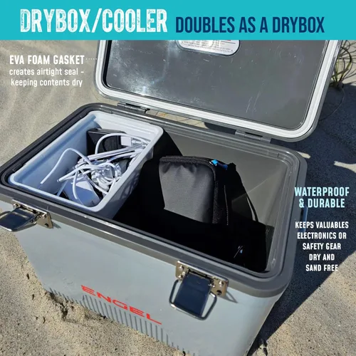 Miniatura 6 de Engel Hielera Drybox de 19 cuartos de galón, a prueba de fugas, hermética, y lonchera pequeña de carcasa dura para hombres y mujeres Azul