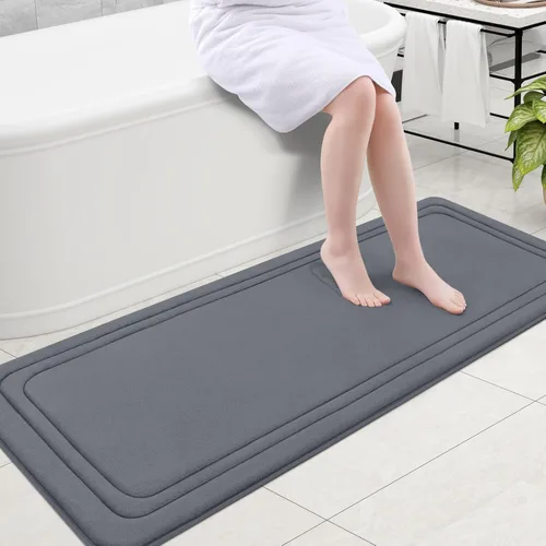 Miniatura 41 de Grandaily Alfombra de baño de espuma viscoelástica de 24 x 16 pulgadas, ultrasuave, antideslizante y absorbente, lavable a máquina, cómoda alfombra
