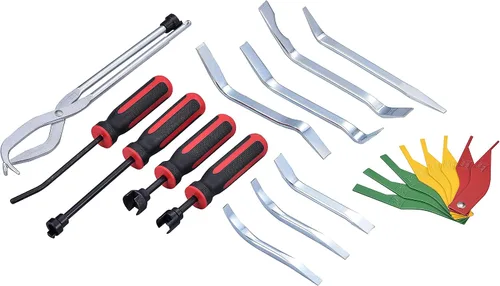 Miniatura 2 de Kit de servicio de frenos, juego de herramientas de freno de tambor profesional de 14 piezas con manómetro de revestimiento de freno