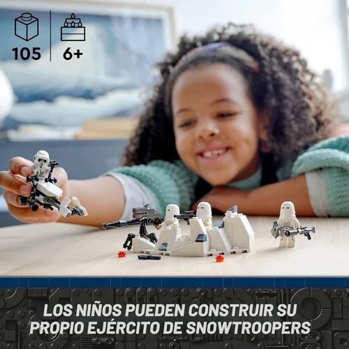 Miniatura 2 de LEGO Star Wars Snowtrooper - Paquete de batalla 75320, juguete de construcción con 4 figuras, lanzadores y bicicleta rápida, idea de regalo