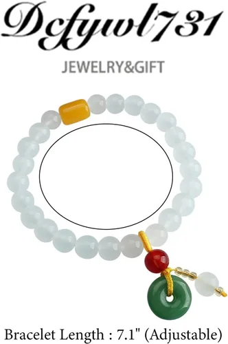 Miniatura 7 de Dcfywl731 Pulsera de piedra de jade natural hecha a mano para mujer, pulsera de mariposa de jade para mujer, ajustable, verde hetian jade, regalo