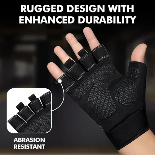 Miniatura 2 de Guantes de gimnasio para levantamiento de pesas, guantes de entrenamiento con protección completa de la palma, guantes de fitness transpirables