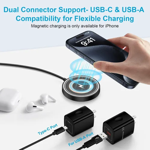 Miniatura 4 de Cargador inalámbrico magnético, almohadilla de carga inalámbrica rápida de 15 W, cargador Magsafe para Samsung Galaxy S26/S25/S24 Ultra Z Flip7