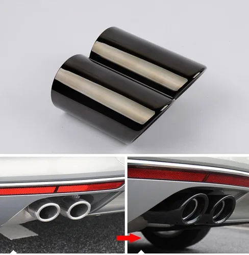 Miniatura 9 de Dsycar Silenciador de tubo de escape de coche de acero inoxidable con revestimiento negro pulido compatible con VW Volkswagen JETTA 2009-2018