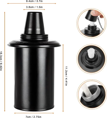 Miniatura 2 de Recipientes de repuesto para antorchas, linternas recargables de bambú para linterna, repuesto para patio, terraza, jardín, fiesta, paisaje