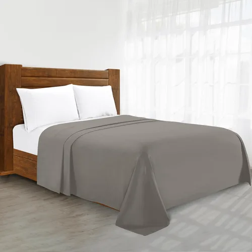 Miniatura 9 de Sábana plana de lujo en Amazon Elegant Comfort sin arrugas de 1500 hilos de calidad de hotel Premier, tamaño King, color marrón chocolate