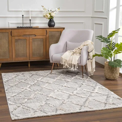 Miniatura 10 de Hauteloom Aria - Alfombra para sala de estar y dormitorio, con borde geométrico de medallón de diamante, envejecida, bohemio, transicional, tribal