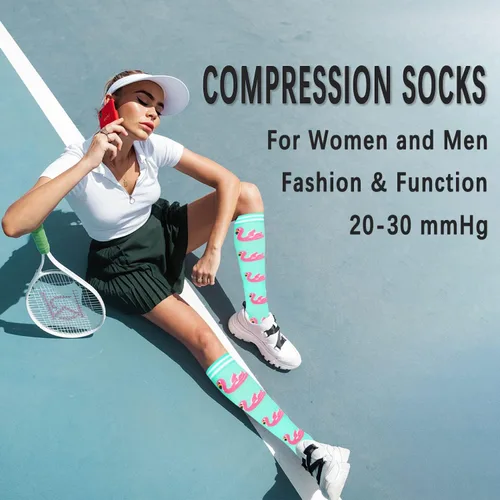 Miniatura 2 de CTHH 57 pares de calcetines de compresión para mujeres y hombres, medias de compresión para apoyo, correr, atletismo, enfermería, viajes