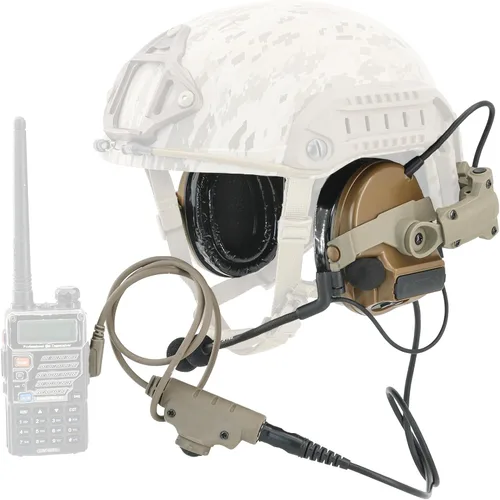 HEARFALCOM Auriculares tácticos Comta III Casco táctico Adaptador de riel ARC Edición no militar Cancelación de ruido Pickup Auriculares de disparo