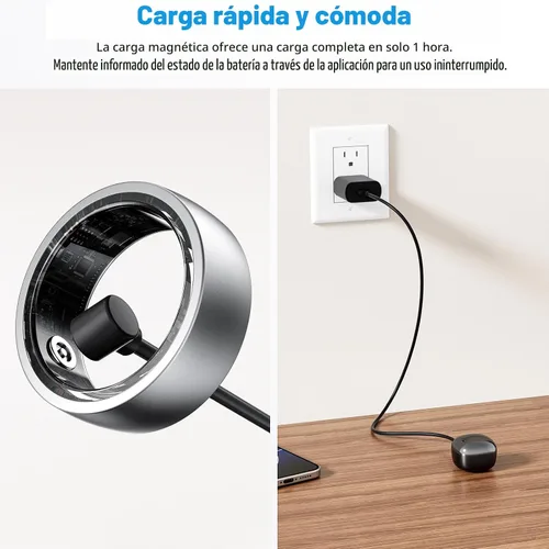 Miniatura 7 de Anillo de seguimiento de actividad física para mujeres y hombres, anillo inteligente con frecuencia cardíaca, oxígeno en sangre, rastreador