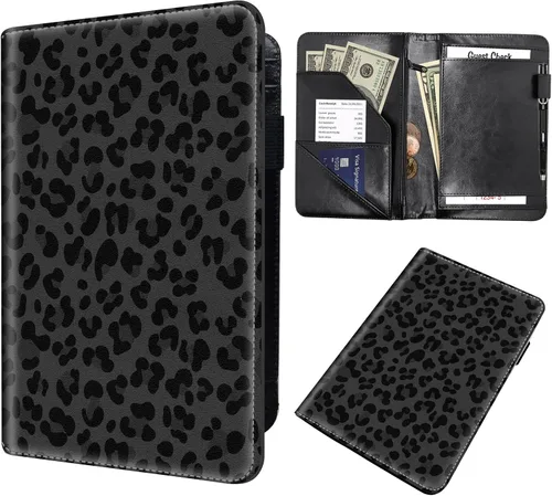 Miniatura 29 de Server Book,Waitress Book,5x9 Inch Server Books for Waitress & Waiter, Cute PU Leather Serving Book Guest Check Presenters Organizer with Zipper
