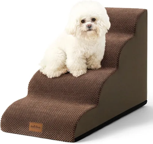 Miniatura 22 de COZY KISS Escaleras anchas para perros pequeños de 15.7 pulgadas de alto, escalón para mascotas para cachorros, gatos mayores, rampa curva