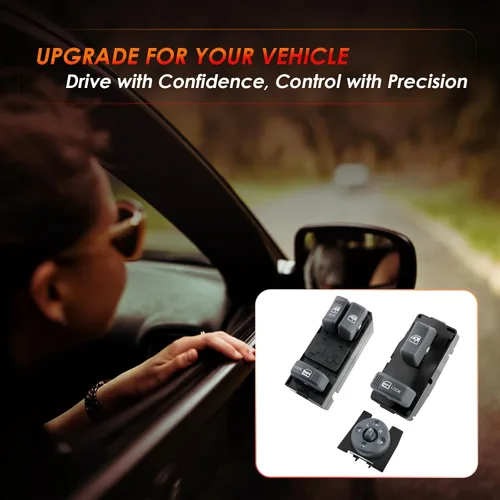 Miniatura 7 de Interruptor maestro de ventanas con control de espejo del lado del conductor y del pasajero de 2 puertas, compatible con Chevy GMC C1500 C2500 C3500