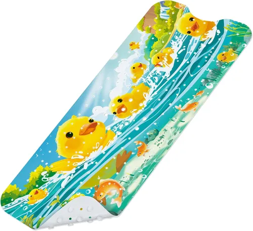 Miniatura 13 de SHUCHING Tapete de baño para bebé antideslizante de 40 x 16 pulgadas, tapete de baño para niños, sin moho, tapete de ducha antideslizante para baño