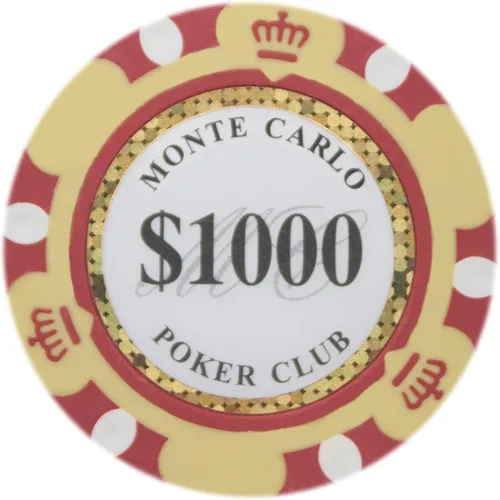 Miniatura 13 de Brybelly Monte Carlo Premium Poker Chips (50-Pack) Heavyweight 14-Gram Clay Composite