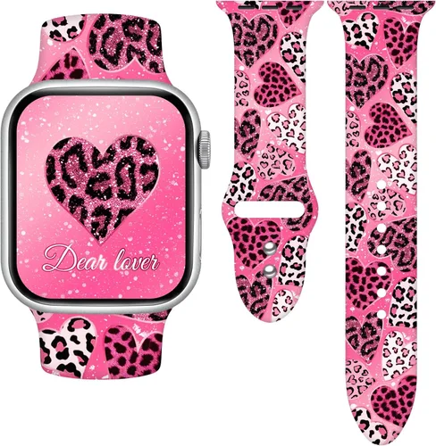 Miniatura 29 de Correa de reloj Holidays compatible con Apple Watch Series 11 10 9 8 7 6 5 4 3 Ultra SE para mujeres y hombres, correa de calabaza de silicona suave
