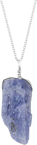 Miniatura 17 de Collar con colgante de piedras preciosas, piedra de energía áspera, cristales curativos de chakras, plata esterlina 925, chapado en rodio, piedra