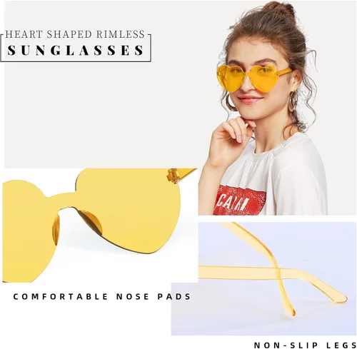 Miniatura 5 de FEISEDY Gafas de sol sin montura en forma de corazón para mujer gafas de amor a la moda B2419