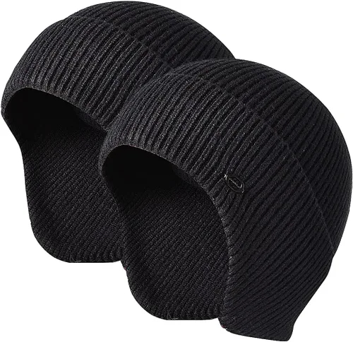 Miniatura 11 de Gorros de invierno para hombre, para exteriores, elásticos, de punto, con orejeras, resistentes al viento
