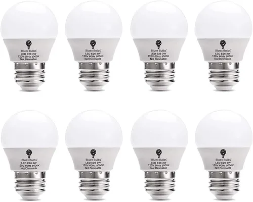 Miniatura 7 de BlueX - Paquete de 8 bombillas LED G14 de 3 W 3000 K, color blanco cálido, equivalente a 25 W, base E26 de 120 V, bombillas pequeñas de noche