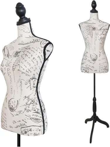 Miniatura 12 de Maniquí femenino con torso de vestido con soporte de trípode de madera, altura ajustable de 55 a 67 pulgadas, cuerpo de maniquí para costura
