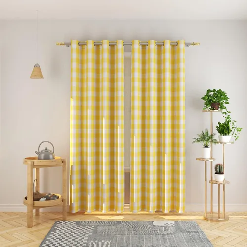 Miniatura 71 de Cortinas de 24 pulgadas de largo con diseño Buffalo Check Gingham Plaid para ventanas de cocina y baño, tratamiento para ventanas con 2 paneles