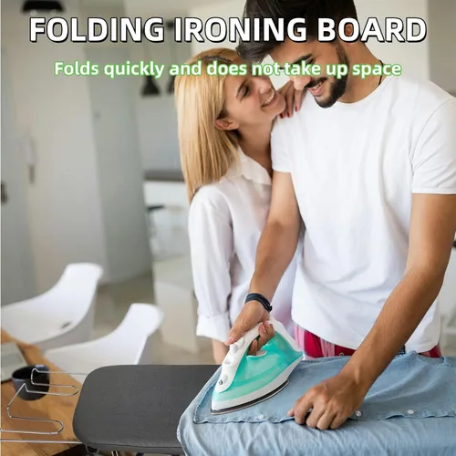 Miniatura 2 de Tabla de planchar compacta y plegable, con soporte para plancha y cubierta resistente al calor, mini tabla de planchar portátil antideslizante