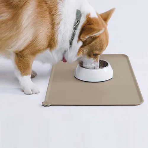 Miniatura 7 de AUDWUD Esteras impermeables de la alimentación del animal doméstico del silicón, almohadilla antideslizante del tazón, alfombra del perro