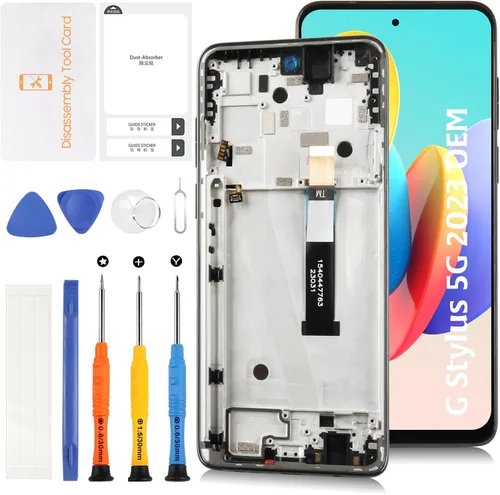 Reemplazo de pantalla LCD para Motorola Moto G Stylus 5G 2023 de 6.6 pulgadas con marco negro, pantalla LCD táctil digitalizadora XT2315-1 con