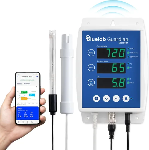 Miniatura 9 de Bluelab Guardian Monitor Wi-Fi en línea para mediciones de pH, temperatura y conductividad en tiempo real (TDS/PPM) en agua con calibración, medidor