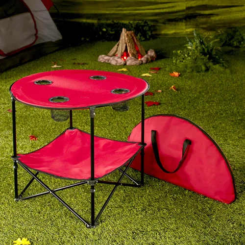 Miniatura 4 de Mesa auxiliar portátil para camping, picnic, playa, juegos, camping, y patio, plegable, con funda de transporte para viaje y almacenamiento