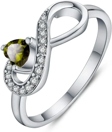 Miniatura 70 de Anillo Jo Wisdomo de compromiso. de plata esterlina, con corazón e infinito, anillo de amistad, para ella