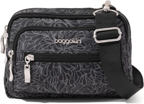Miniatura 30 de Baggallini Bolsa cruzada pequeña con triple cremallera para mujer, 8 x 6 pulgadas, ligera, convertible