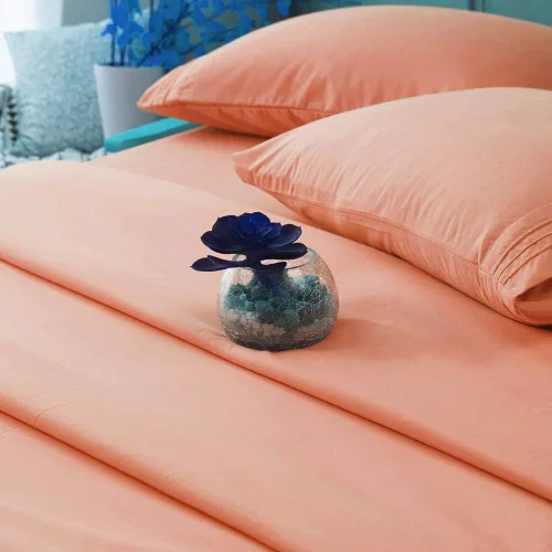 Miniatura 3 de SONORO KATE Juego de sábanas de microfibra súper suave de 1800 hilos, sábanas egipcias de lujo de 16 pulgadas de profundidad, antiarrugas e Coral