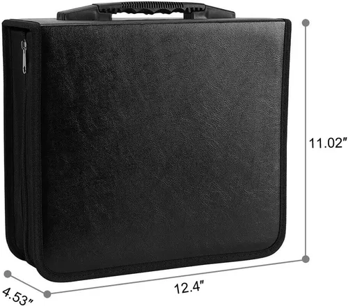 Miniatura 3 de Estuche de almacenamiento para CD y DVD, capacidad de 400 unidades, soporte de almacenamiento de DVD con cremalleras, portátil grande para tarjetas
