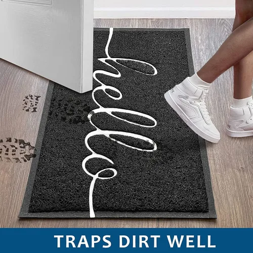 Miniatura 4 de EARTHALL Paquete de 2 tapetes para puerta de 30 x 17.5 pulgadas, duradero, antideslizante, ultra absorbente de barro, fácil de limpiar, para garaje