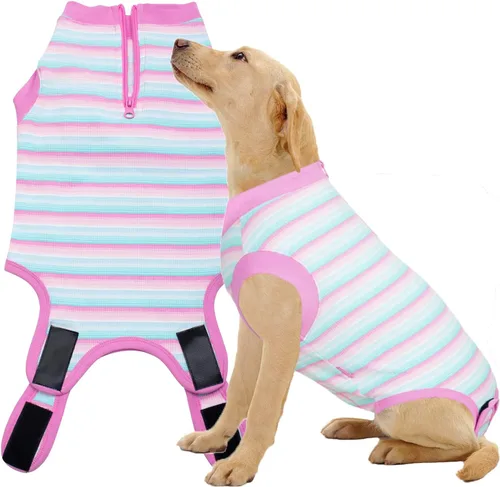 Miniatura 8 de Traje de Recuperación Wabdhaly para Perros, Traje de Cone de Perro con Cremallera Alternativa para Cirugía de Esterilización Femenina, Traje