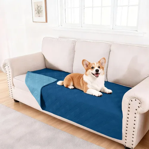 Miniatura 39 de hyha Manta impermeable para perros, manta reversible para cama de mascotas, funda suave para sofá/sillón lavable para perros, fundas impermeables