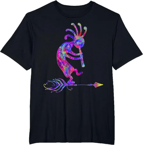 Miniatura 45 de Native American Kokopelli With Feather 2 - Camiseta Fan Fun, Negro, S