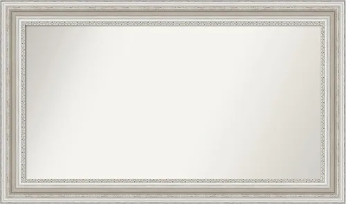 Miniatura 131 de Amanti Art Espejo de baño plateado para sobre el fregadero, 26 x 26 pulgadas, espejo cuadrado de plata antigua, marco de madera tradicional mediano