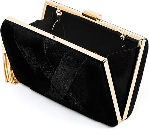 Miniatura 4 de CARIEDO Bolso de noche para mujer, bolso de mano de tela de terciopelo para novia, para boda, baile de graduación, salida nocturna y fiesta