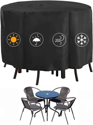 Miniatura 9 de Kingling Fundas impermeables para muebles de patio, fundas redondas para mesa de patio de 42 pulgadas, resistentes al aire libre, para comedor