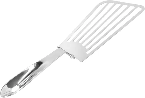 Miniatura 7 de Espátula ranurada, rebanada de carne de acero inoxidable, herramienta de cocina, espátulas de metal, utensilios de cocina para hamburguesas