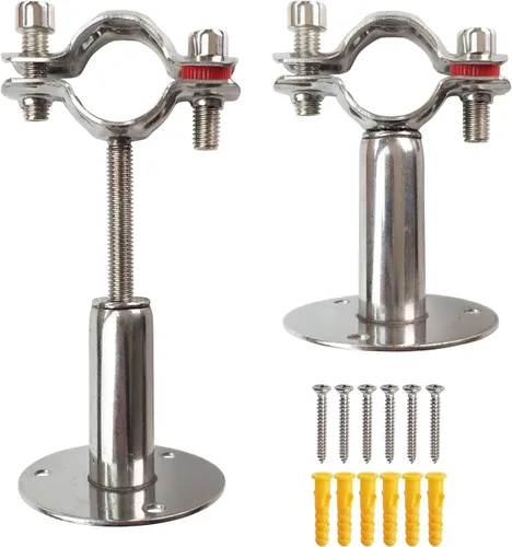 Miniatura 10 de Soporte de tubo de techo de montaje en pared de acero inoxidable 304 Soporte de tubo de techo ajustable correas de tubo de abrazadera para tubo
