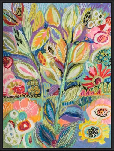 Miniatura 18 de Amanti Art Lienzo enmarcado para pared, 24 x 18 pulgadas, jardín de fantasía II, por Karen Fields, lienzo enmarcado para pared, arte abstracto