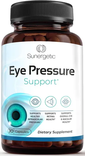 Sunergetic Suplemento prémium para apoyar la presión ocular, suplemento para la presión ocular con azafrán, luteína, zeaxantina, arándano y corteza